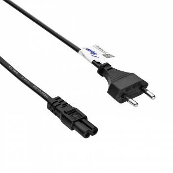 Akyga AK-RD-01C napájací kábel euro konektor (CEE 7/16) na IEC C7, 2x 0,5 mm² meď, 1,5 m, čierny