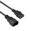Akyga AK-PC-14A IEC C14 na IEC C13 predlžovací napájací kábel, 3x 0,5 mm², 0,5 m, čierna