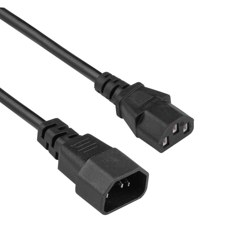 Akyga AK-PC-14A IEC C14 na IEC C13 predlžovací napájací kábel, 3x 0,5 mm², 0,5 m, čierna