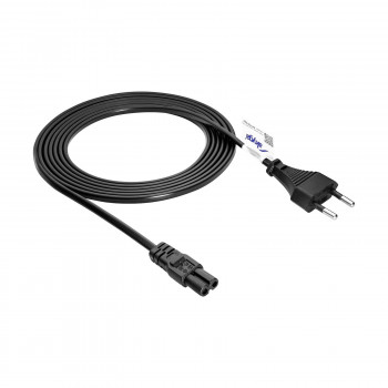 Akyga AK-RD-02C napájací kábel euro konektor (CEE 7/16) na IEC C7, 2x 0,5 mm² meď, 3 m, čierny