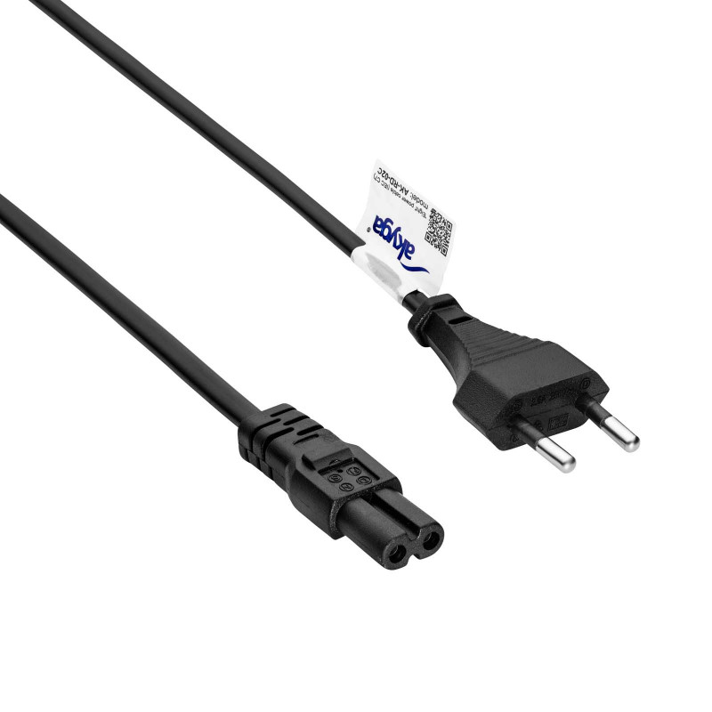 Akyga AK-RD-02C napájací kábel euro konektor (CEE 7/16) na IEC C7, 2x 0,5 mm² meď, 3 m, čierny