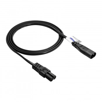 Akyga AK-RD-08A IEC C8 na IEC C7 predlžovací napájací kábel, 2x 0,5 mm², 1,5 m, čierna