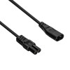 Akyga AK-RD-08A IEC C8 na IEC C7 predlžovací napájací kábel, 2x 0,5 mm², 1,5 m, čierna