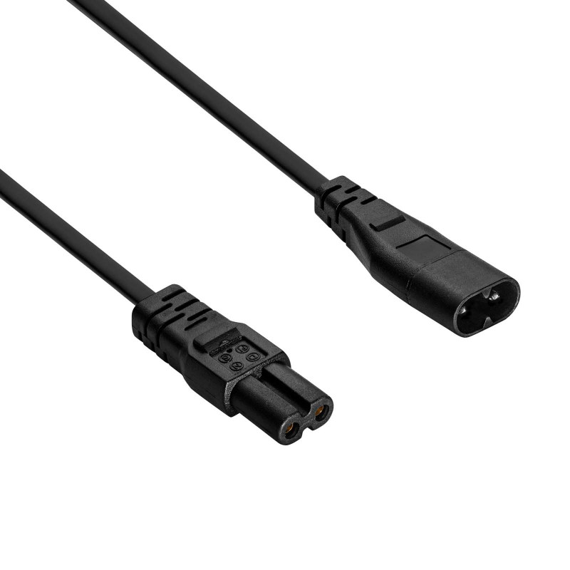 Akyga AK-RD-08A IEC C8 na IEC C7 predlžovací napájací kábel, 2x 0,5 mm², 1,5 m, čierna