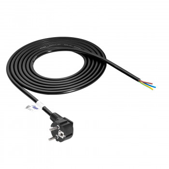 Akyga AK-OT-01S CEE 7/7 napájací kábel s otvoreným koncom, 3x 1,5 mm² meď, 1,5 m, čierny