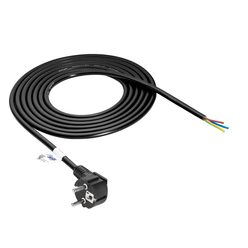 Akyga AK-OT-01S CEE 7/7 napájací kábel s otvoreným koncom, 3x 1,5 mm² meď, 1,5 m, čierny