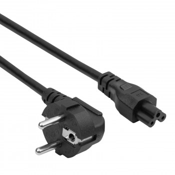 Akyga AK-NB-10C napájací kábel pre notebook CEE 7/7 na IEC C5, 3x 0,75 mm² meď, 3 m, čierny