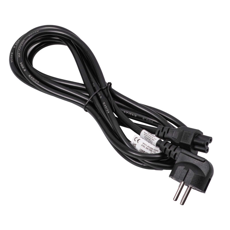 Akyga AK-NB-10C napájací kábel pre notebook CEE 7/7 na IEC C5, 3x 0,75 mm² meď, 3 m, čierny