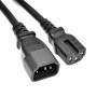 Akyga AK-UP-07 serverový predlžovací napájací kábel IEC C14 na IEC C15, meď 3x1 mm², 3 m, čierny