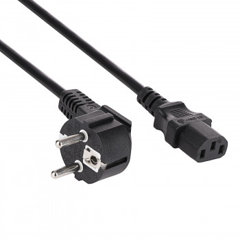 Akyga AK-PC-06S napájací kábel CEE 7/7 (Schuko) na IEC C13, meď 3 x 1,5 mm², 3 m, čierny