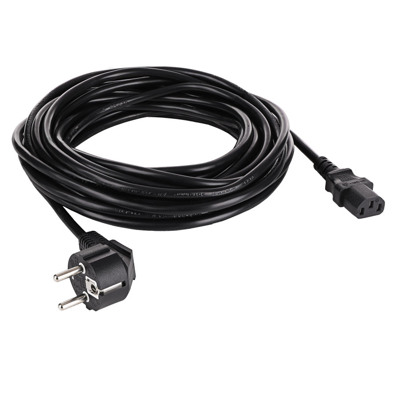 Akyga AK-PC-06S napájací kábel CEE 7/7 (Schuko) na IEC C13, meď 3 x 1,5 mm², 3 m, čierny