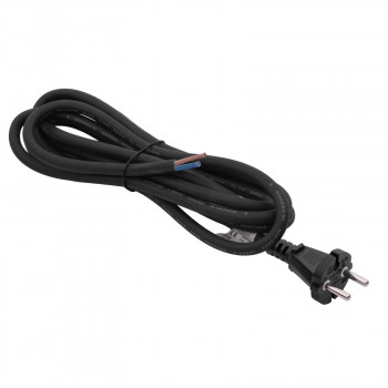 Akyga AK-OT-05S CEE 7/17 gumený napájací kábel s otvoreným koncom, H05RR-F 2x 1,5 mm², 3 m, čierna