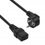 Akyga AK-UP-01S serverový napájací kábel CEE 7/7 (Schuko) na IEC C19, meď 3 x 1,5 mm², 16 A, 1,8 m, čierny