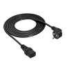 Akyga AK-UP-01S serverový napájací kábel CEE 7/7 (Schuko) na IEC C19, meď 3 x 1,5 mm², 16 A, 1,8 m, čierny
