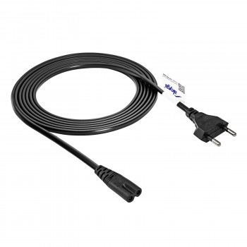 Akyga AK-RD-02A napájací kábel CEE 7/16 (euro konektor) na IEC C7 (osmička), CCA 2 x 0,5 mm², 3 m, čierny