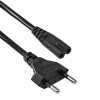 Akyga AK-RD-02A napájací kábel CEE 7/16 (euro konektor) na IEC C7 (osmička), CCA 2 x 0,5 mm², 3 m, čierny