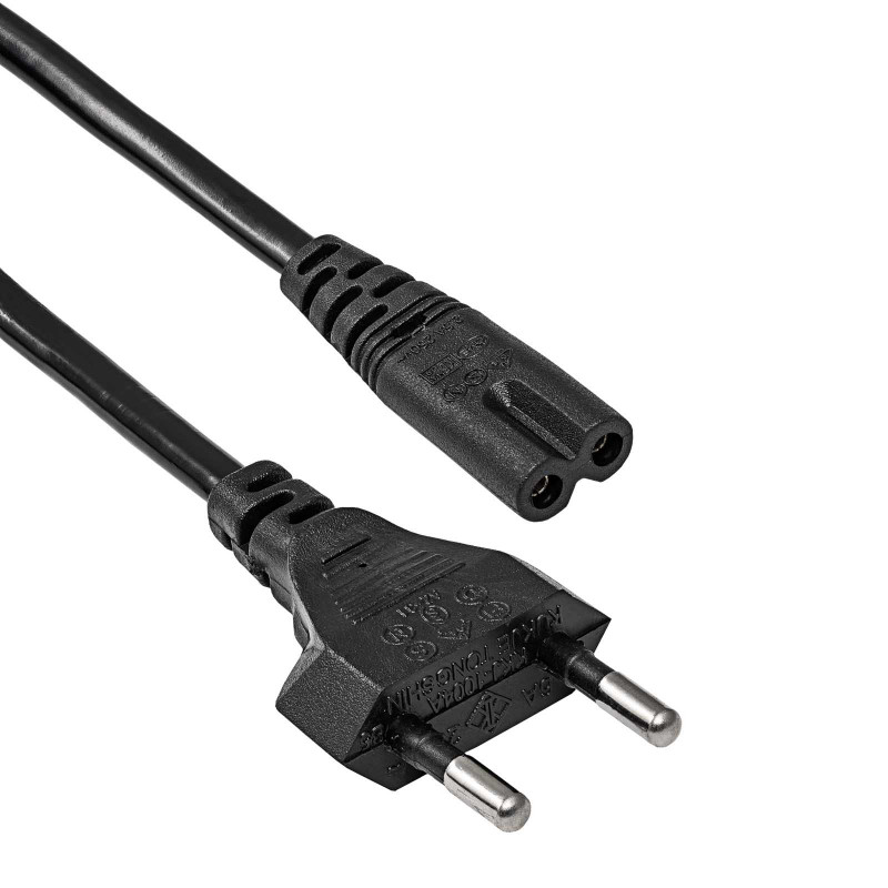 Akyga AK-RD-02A napájací kábel CEE 7/16 (euro konektor) na IEC C7 (osmička), CCA 2 x 0,5 mm², 3 m, čierny