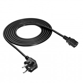 Akyga AK-PC-106A napájací kábel CEE 7/7 (Schuko) na IEC C13, CCA 3 x 0,75 mm², 3 m, čierny