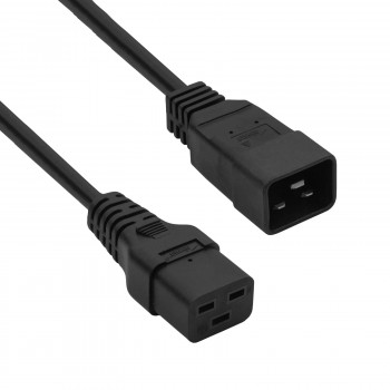Akyga AK-UP-03S serverový predlžovací napájací kábel IEC C20 na IEC C19, meď 3 x 1,5 mm², 16 A, 1,8 m, čierny