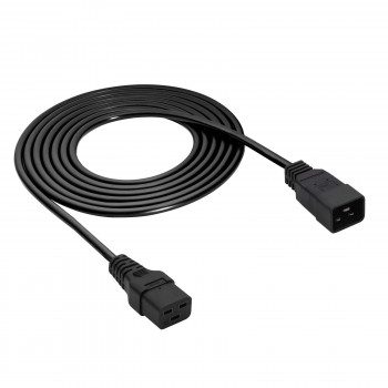 Akyga AK-UP-03S serverový predlžovací napájací kábel IEC C20 na IEC C19, meď 3 x 1,5 mm², 16 A, 1,8 m, čierny