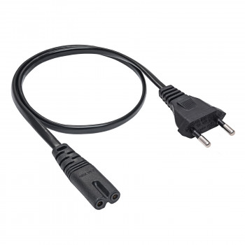 Akyga AK-RD-04A napájací kábel CEE 7/16 (euro konektor) na IEC C7 (osmička), CCA 2 x 0,5 mm², 0,5 m, čierny