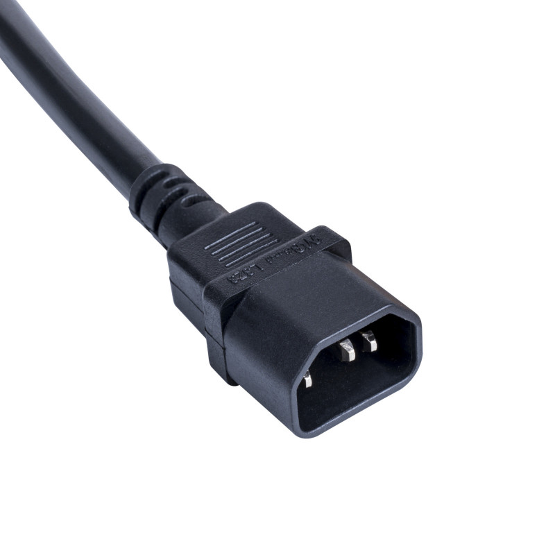 Akyga AK-PC-13A napájací adaptérový kábel IEC C14 na CEE 7/3 (Schuko) konektor samica, meď 3 x 0,75 mm², 1 m, čierny