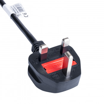 Akyga AK-AG-02A napájací kábel UK BS 1363 (typ G) na IEC C5 (trojlístok), CCA 3 x 0,5 mm², 1,5 m, čierny