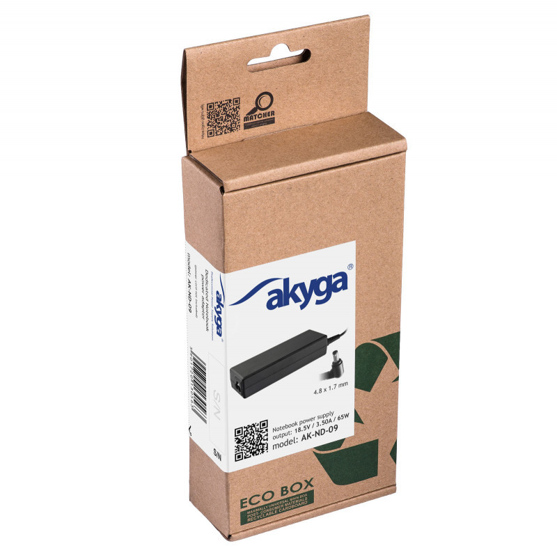Akyga AK-ND-09 napájací zdroj pre notebook 18,5 V, 65 W, 4,8 x 1,7 mm, 1,2 m, pre HP