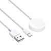 Akyga AK-SW-43 nabíjací kábel pre Apple Watch Ultra 2 / Series 9/8/7/6/5/4/3/2/1 s Lightning konektorom, USB, 1 m, biely