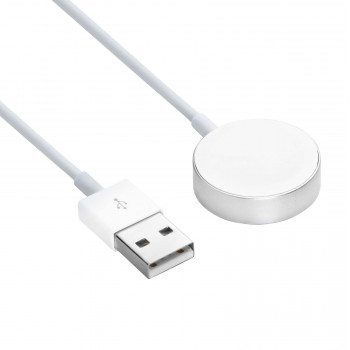 Akyga AK-SW-44 nabíjací kábel pre Apple Watch Ultra 2 / Series 9/8/7/6/5/4/3/2/1, hliníková zliatina, USB, 1 m, biely