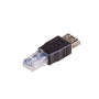 Akyga AK-AD-27 adaptér USB-A (F) na RJ45 (M), čierny