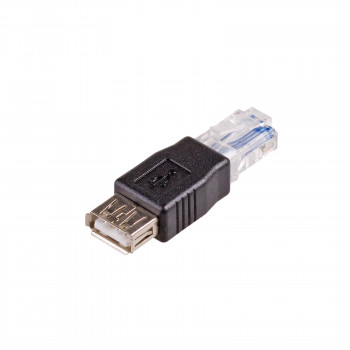 Akyga AK-AD-27 adaptér USB-A (F) na RJ45 (M), čierny