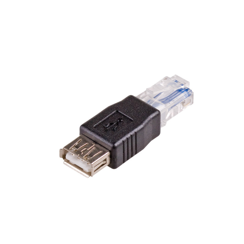 Akyga AK-AD-27 adaptér USB-A (F) na RJ45 (M), čierny
