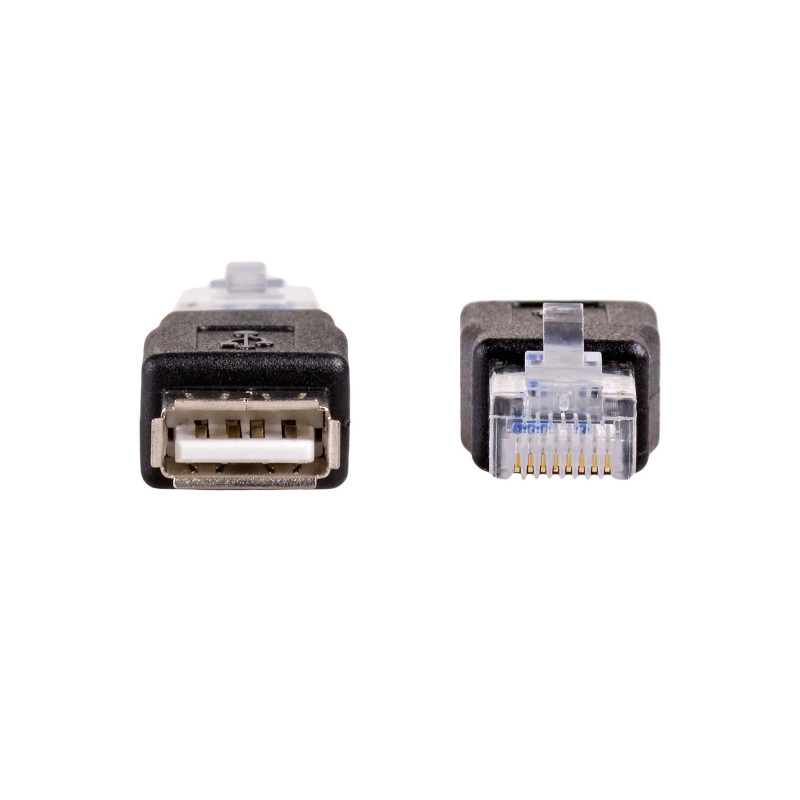 Akyga AK-AD-27 adaptér USB-A (F) na RJ45 (M), čierny