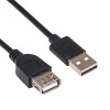 Akyga AK-USB-23 predlžovací kábel USB 2.0 USB-A (M) na USB-A (F), 15 cm, čierny