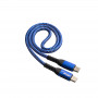 Akyga AK-USB-36 pletený kábel USB-C na USB-C, USB 2.0, 100 W, 0,5 m, modrý