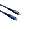 Akyga AK-USB-36 pletený kábel USB-C na USB-C, USB 2.0, 100 W, 0,5 m, modrý