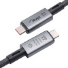 Akyga AK-USB-45 pletený kábel USB-C na USB-C, USB4, 40 Gbit/s, 240 W, 1 m, sivý
