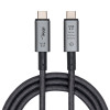 Akyga AK-USB-45 pletený kábel USB-C na USB-C, USB4, 40 Gbit/s, 240 W, 1 m, sivý