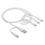 Akyga AK-USB-52 USB kábel USB-A + USB-C na Micro-USB + USB-C + Lightning, 1,2 m