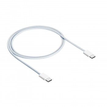 Akyga AK-USB-51 pletený kábel USB-C na USB-C pre iPhone 15, USB 2.0, 60 W, 1 m, biely