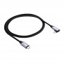 Akyga AK-USB-56 pletený kábel USB-C na Lightning s uhlovým konektorom, USB 2.0, 30 W, 1 m, čierny
