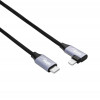 Akyga AK-USB-56 pletený kábel USB-C na Lightning s uhlovým konektorom, USB 2.0, 30 W, 1 m, čierny