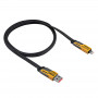 Akyga AK-USB-57 pletený 4-in-1 kábel USB-A/USB-C na USB-C/Lightning, USB 2.0, 65 W, 1 m, sivý
