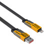 Akyga AK-USB-57 pletený 4-in-1 kábel USB-A/USB-C na USB-C/Lightning, USB 2.0, 65 W, 1 m, sivý