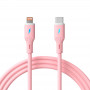 Akyga AK-USB-71 silikónový kábel USB-C na Lightning, USB 2.0, 30 W, 1 m, ružový