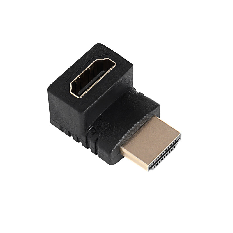 Akyga AK-AD-70 HDMI adaptér konektor samec na konektor samica, 90° otočený nahor, HDMI 1.4, 4K, čierny