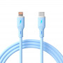 Akyga AK-USB-72 silikónový kábel USB-C na Lightning, USB 2.0, 30 W, 1 m, modrý