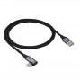 Akyga AK-USB-74 pletený kábel USB-A na uhlový USB-C, USB 2.0, 60 W, 1 m, čierny