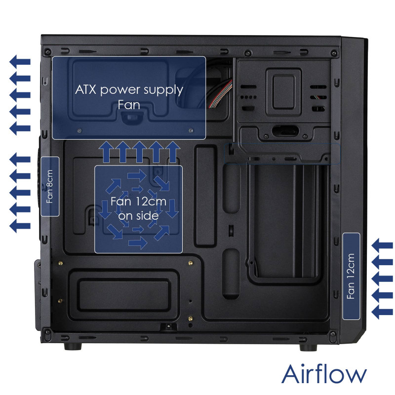 Akyga AK17BK skriňa Micro-ATX Tower, 2x USB 3.0, bez napájacieho zdroja, čierna
